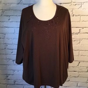 Brown 3/4 length shirt
